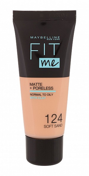 Maybelline Fit Me Matte & Poreless Liquid Foundation For Normal To Oily Skin  #124 Soft Sand 30ml